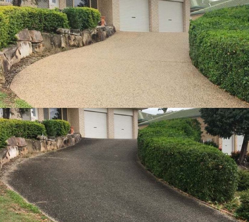 before after black driveway